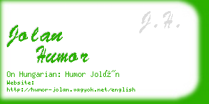 jolan humor business card